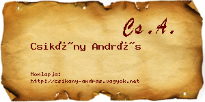 Csikány András névjegykártya
