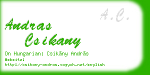 andras csikany business card