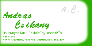 andras csikany business card